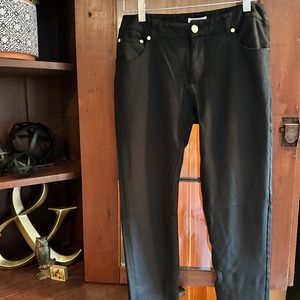 Eric Brand, Womens Size 6, Skinny Ankle Length, Black Faux Snakeskin Pants